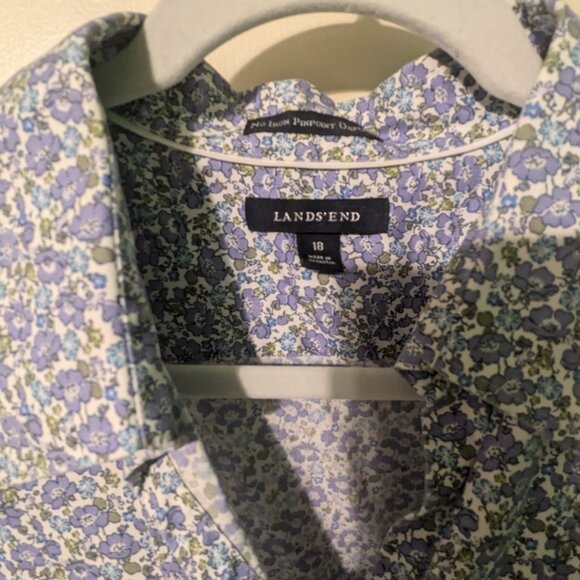 Lands End 3/4 sleeve no-iron floral blouse size 18 - Picture 2 of 6